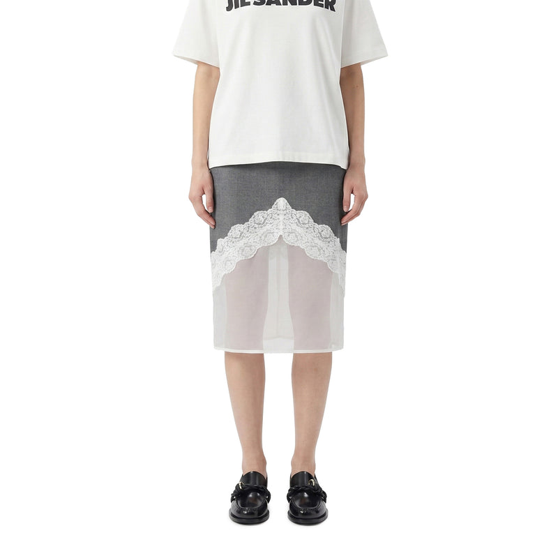 Jil Sander Midirock aus Wollcanvas Damen