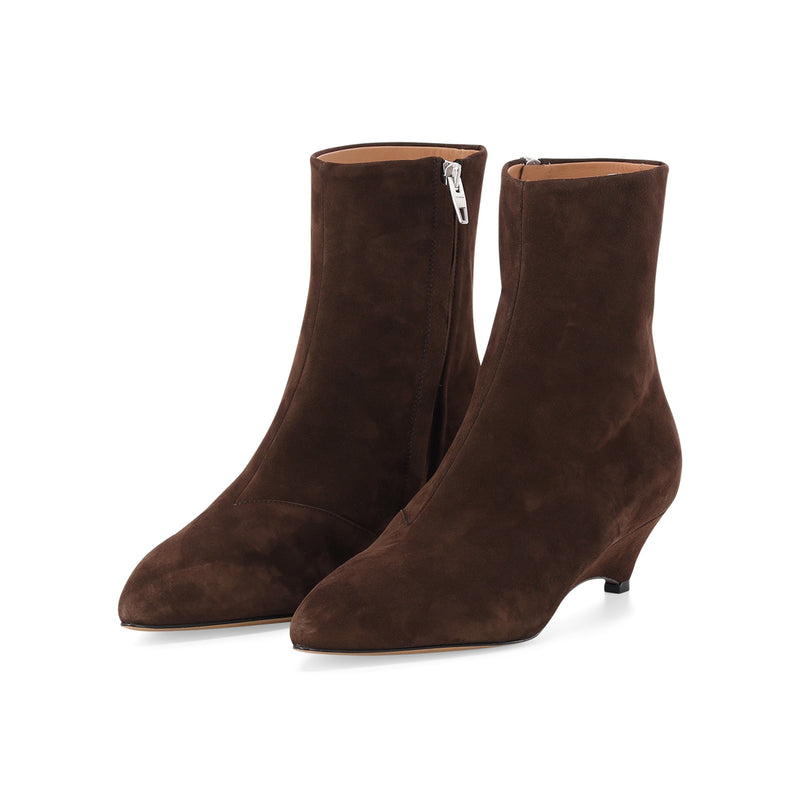 Stiefeletten aus Veloursleder 40 / Dunkelbraun
