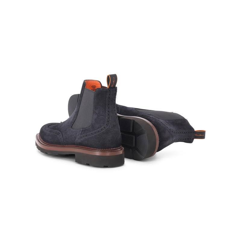 Santoni Chelsea Boots aus Veloursleder Herren