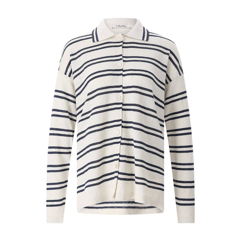 Gestreifte Hemdbluse Origine L / Beige