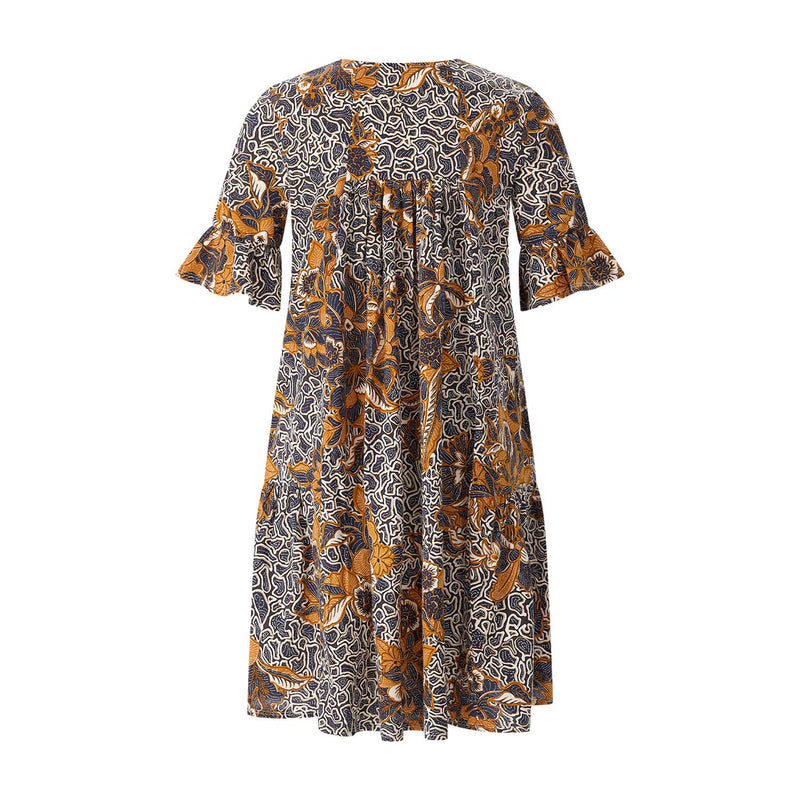 Minikleid aus Baumwolle XL / Multicolor