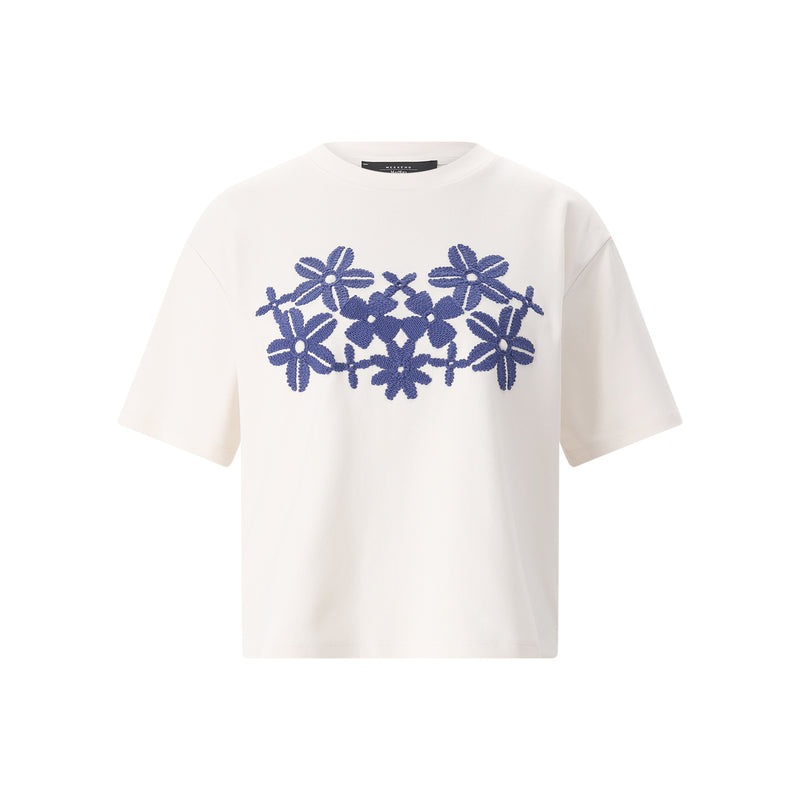 T-Shirt aus Baumwolle L / Creme