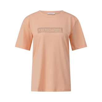 T-Shirt mit Strassstein-Logo III / Orange