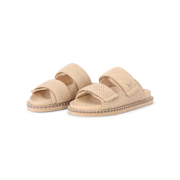 Geflochtene Sandalen aus Leder 41 / Beige