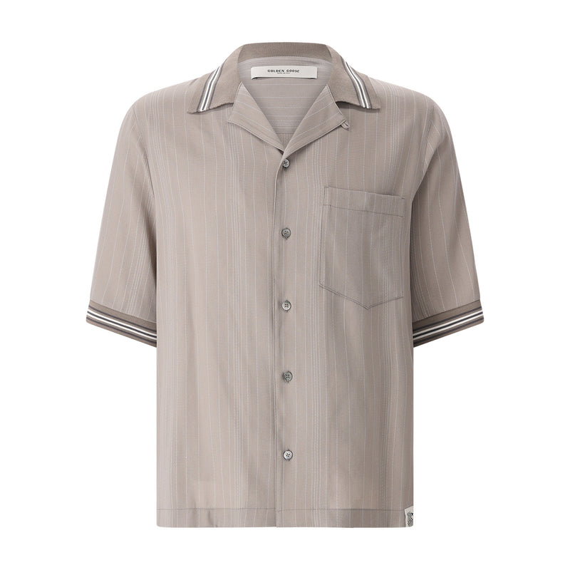 Kurzarm-Hemd aus Wollmix XL / Braun