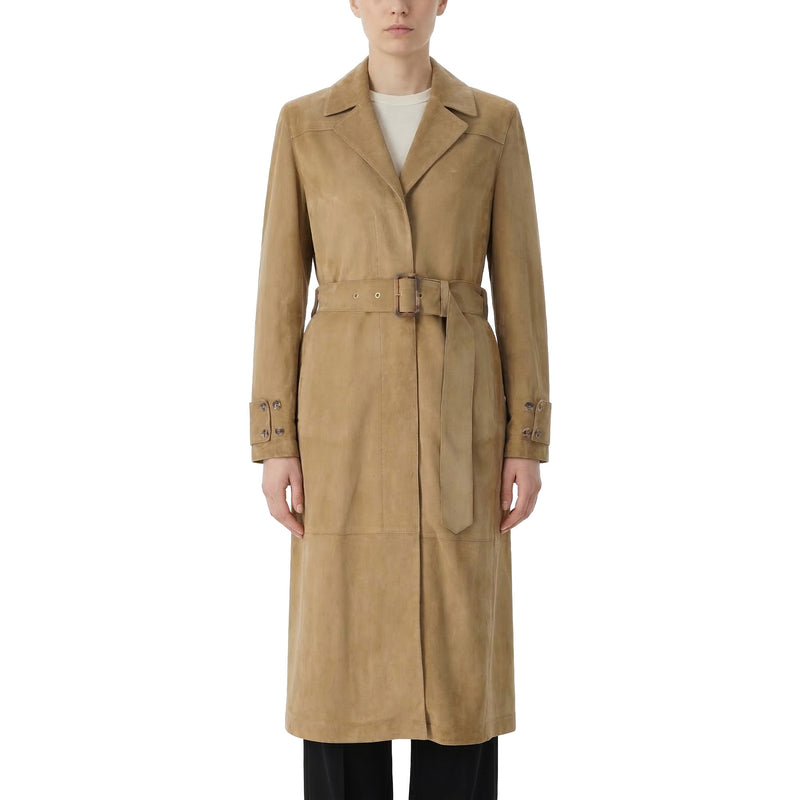 Trenchcoat aus Veloursleder
