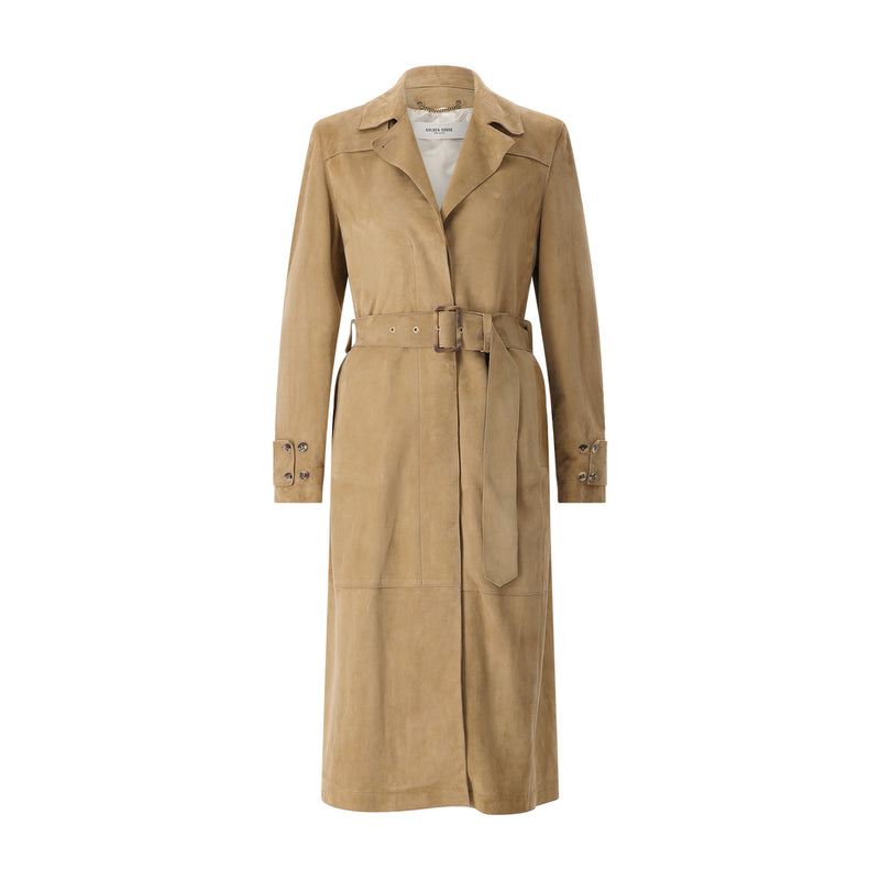 Trenchcoat aus Veloursleder 40 / Braun