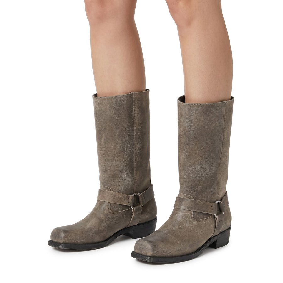 Golden Goose Bikerstiefel aus Veloursleder Damen