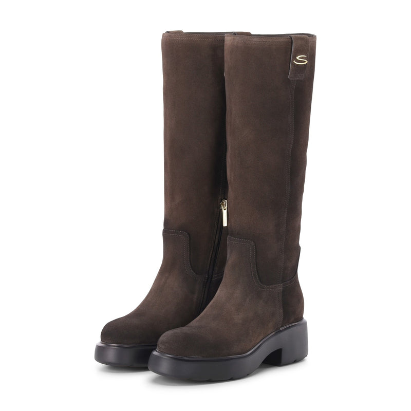 Santoni Stiefel aus Veloursleder Damen
