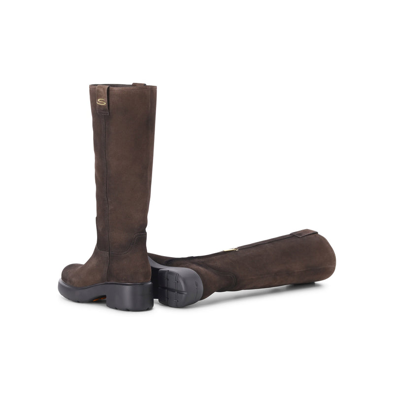 Santoni Stiefel aus Veloursleder Damen