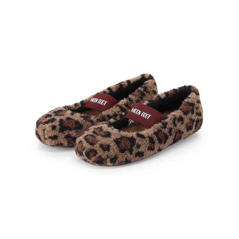 Shearling Ballerinas mit Animalprint 42 / Braun