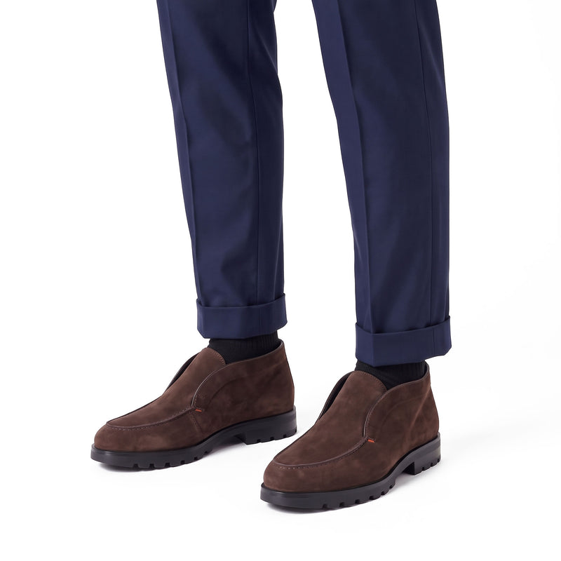 Boots aus Veloursleder 45.5 / Dunkelbraun