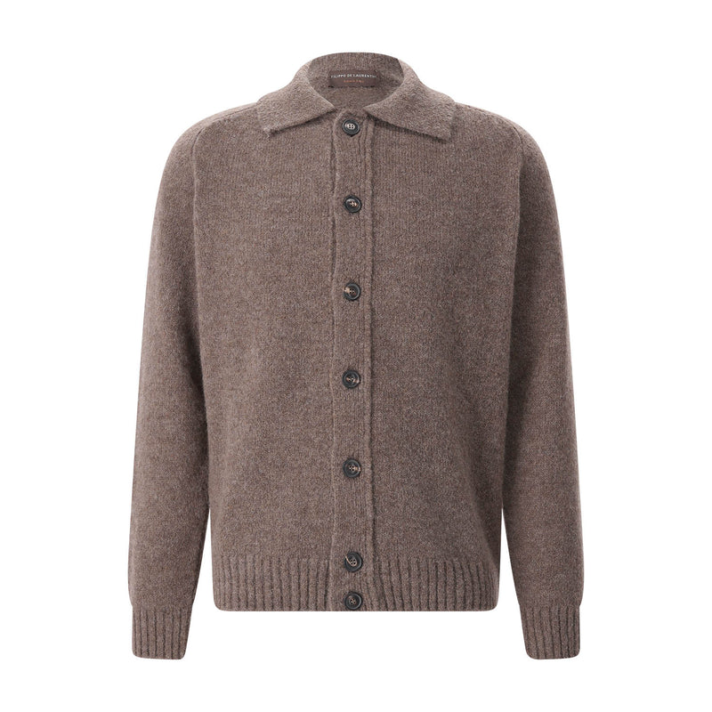 Strickjacke aus Alpaka-Woll-Mix 56 / Dunkelbraun