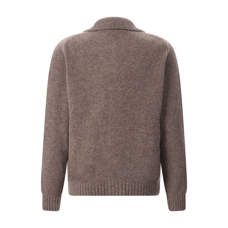 Strickjacke aus Alpaka-Woll-Mix 56 / Dunkelbraun