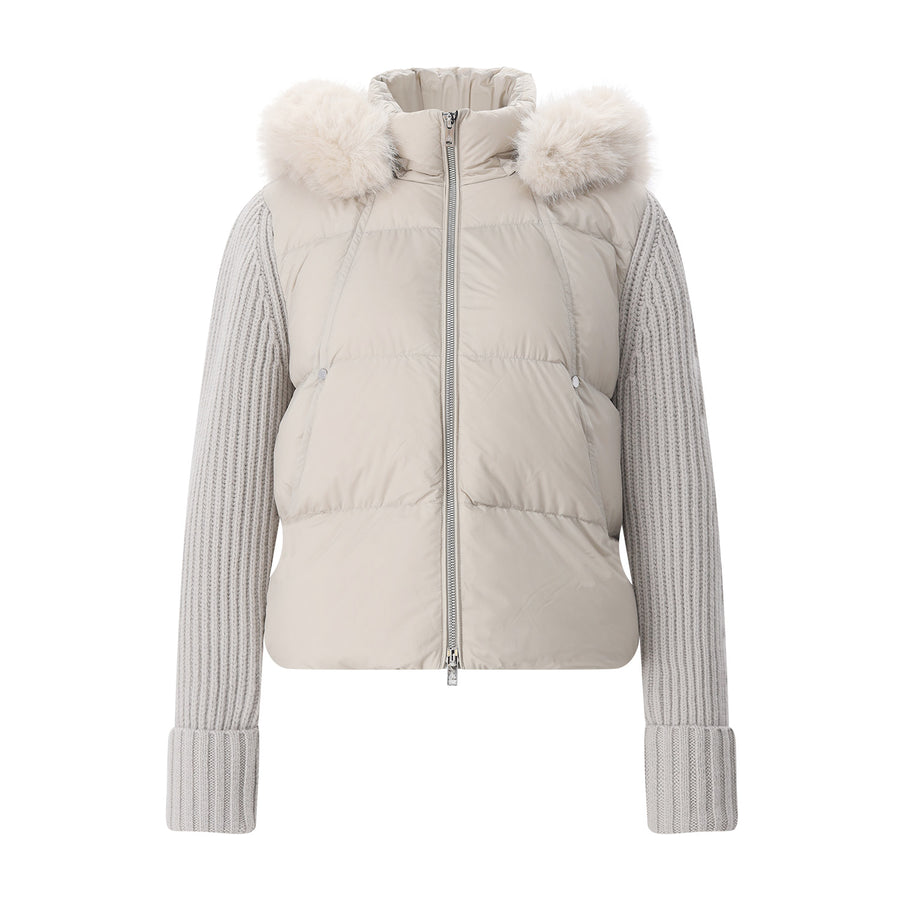 Jacke Everest Hybrid mit Daunen XL / Creme