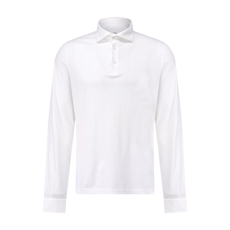 Fedeli Langarm-Poloshirt aus Baumwolle Herren