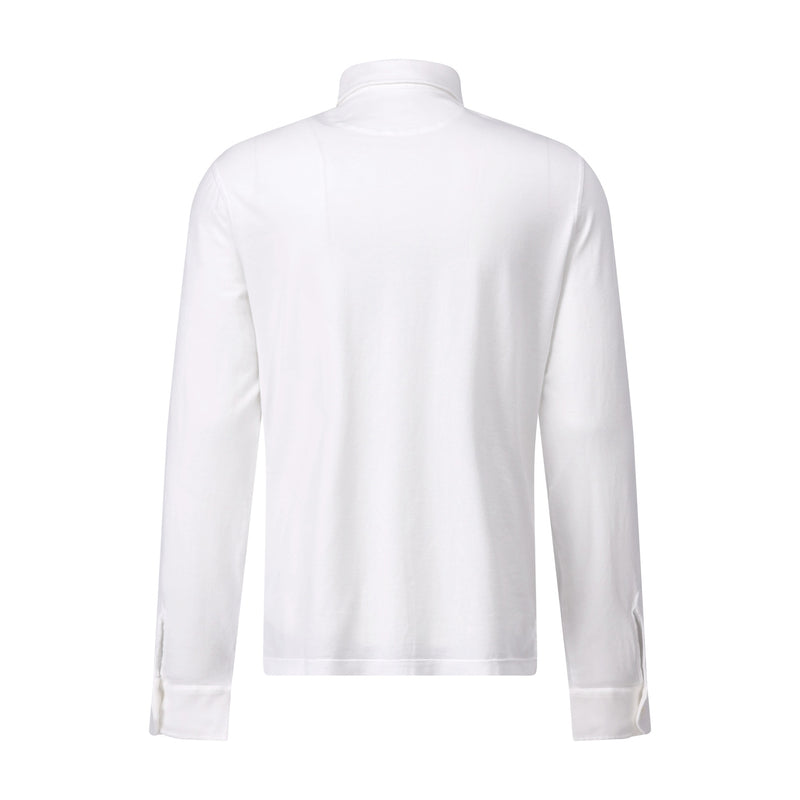 Fedeli Langarm-Poloshirt aus Baumwolle Herren