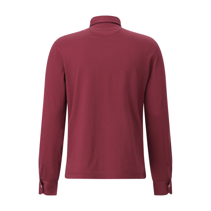 Fedeli Langarm-Poloshirt aus Baumwolle Herren