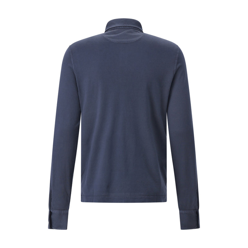 Fedeli Langarm-Poloshirt aus Baumwolle Herren
