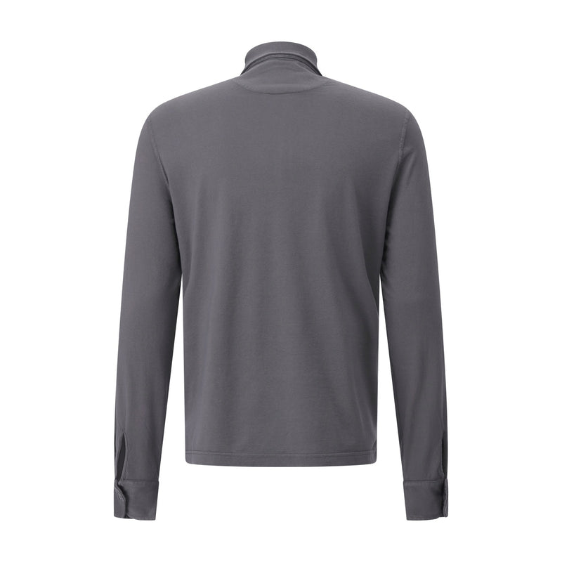 Fedeli Langarm-Poloshirt aus Baumwolle Herren