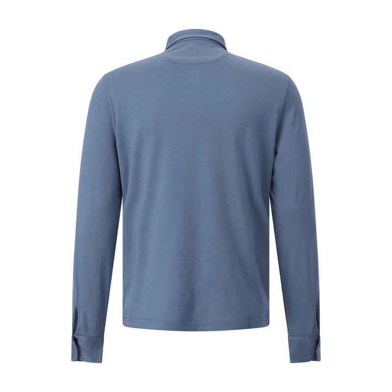 Fedeli Langarm-Poloshirt aus Baumwolle Herren