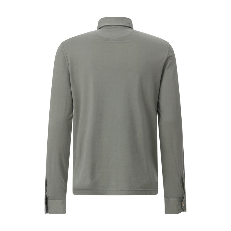 Fedeli Langarm-Poloshirt aus Baumwolle Herren