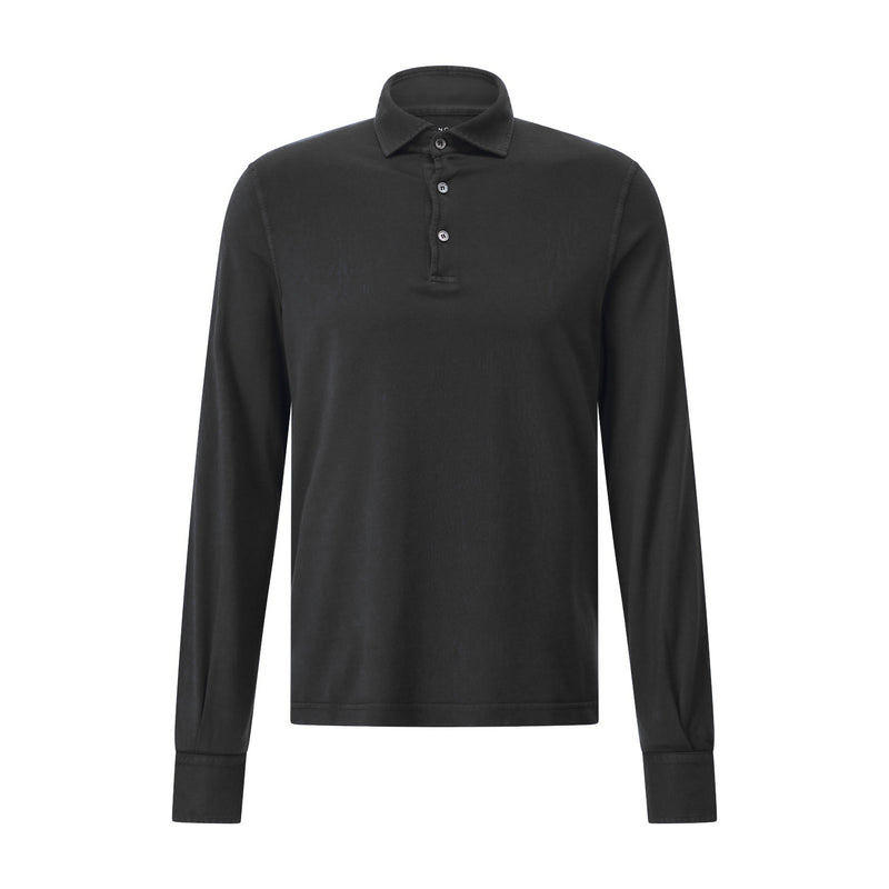 Fedeli Langarm-Poloshirt aus Baumwolle Herren