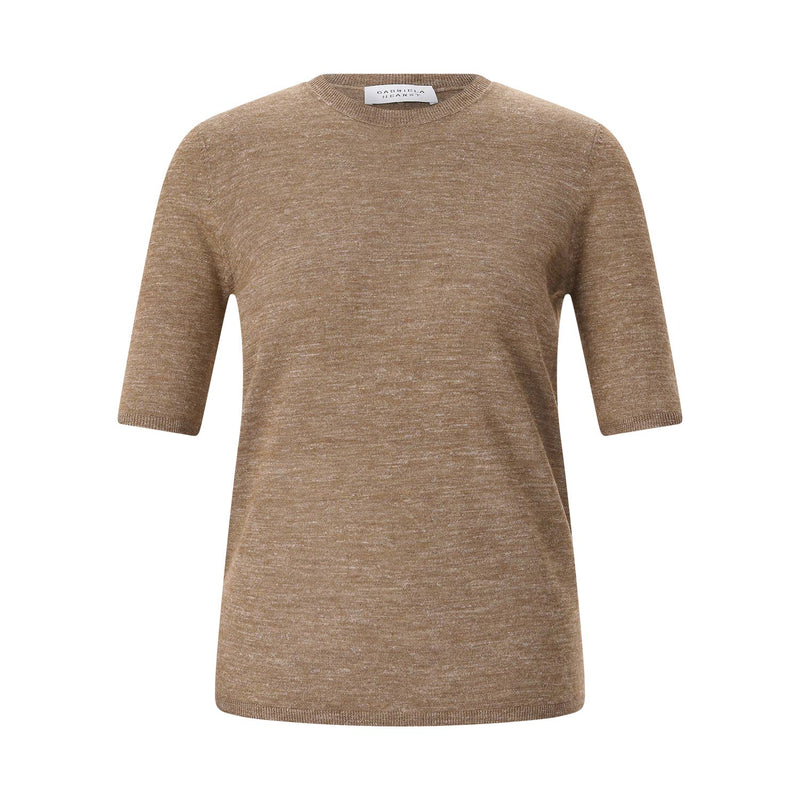 T-Shirt aus Kaschmir-Seide-Mix XL / Braun