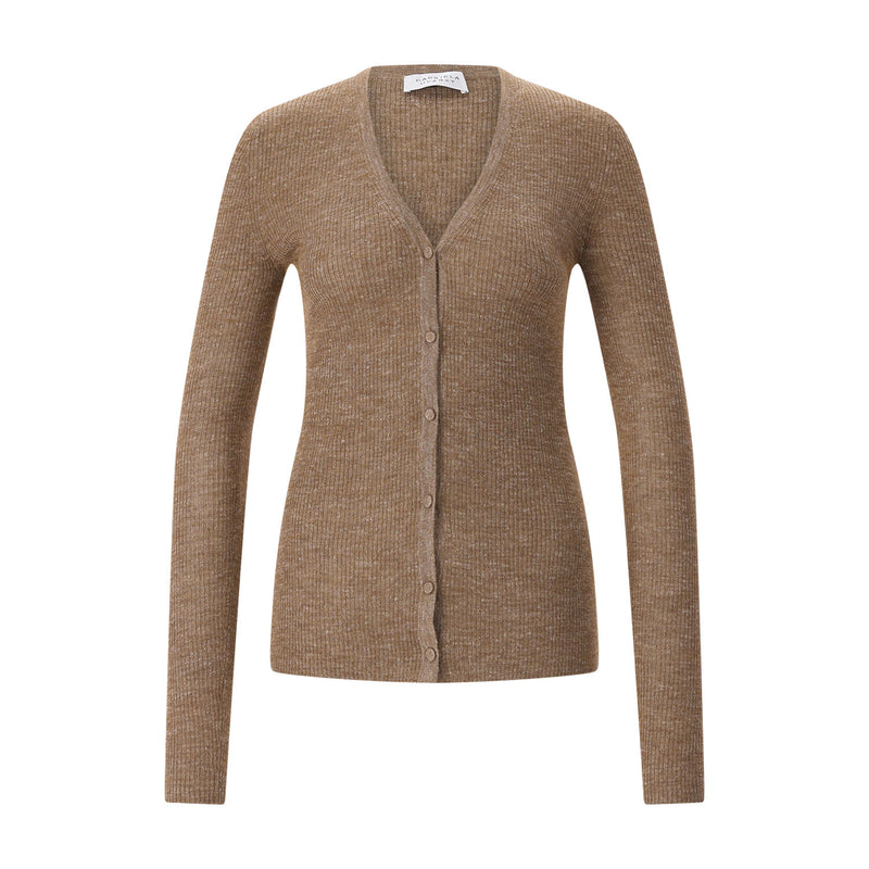 Strickjacke aus Kaschmir-Seide-Mix XL / Braun