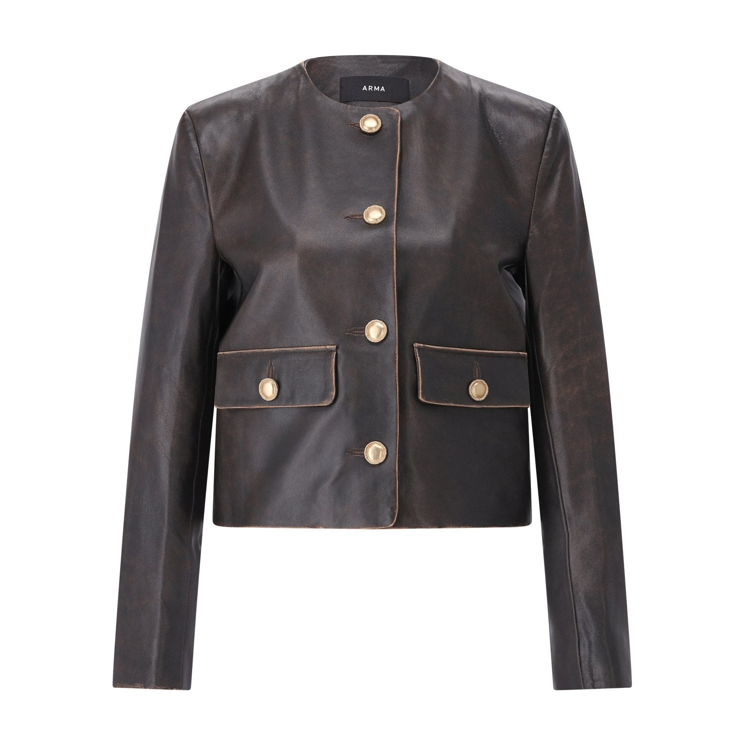 Cropped Lederjacke Gaya 42 / Braun