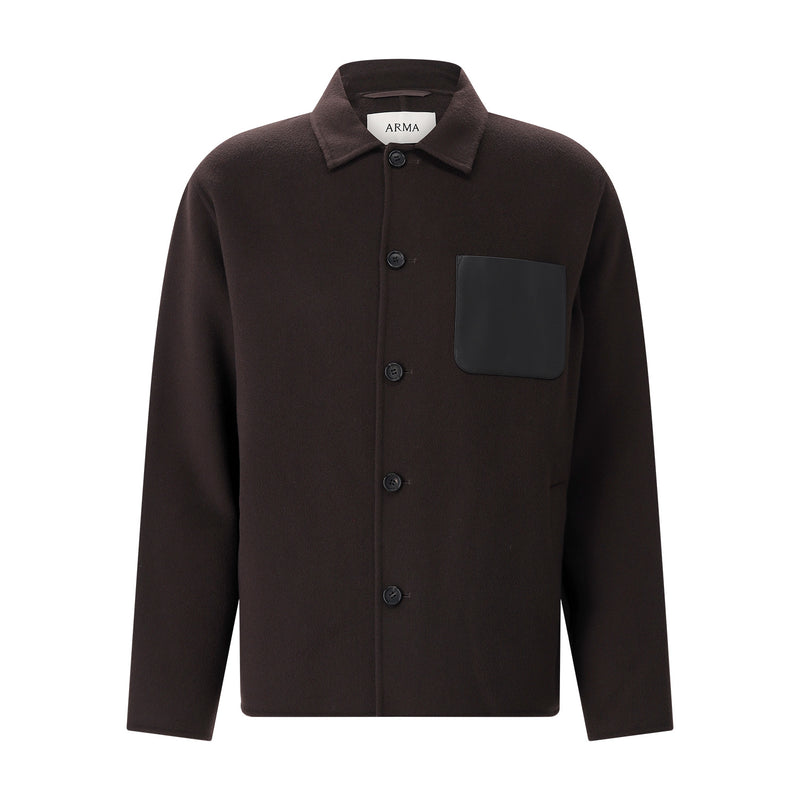 Overshirt aus Wolle 56 / Dunkelbraun