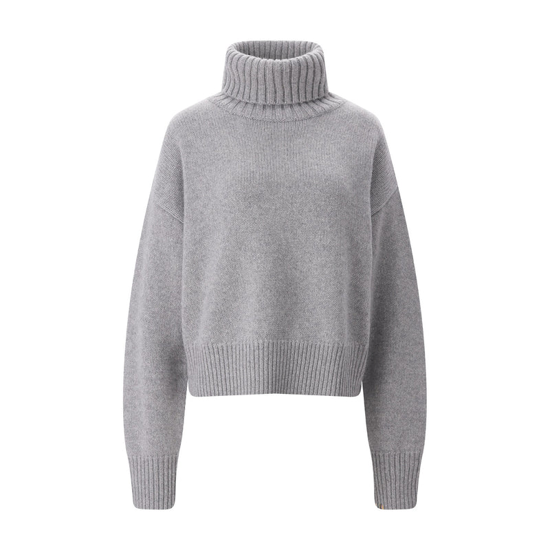 Pullover Nr. 434 Crop Xtra aus Kaschmir One Size / Grau