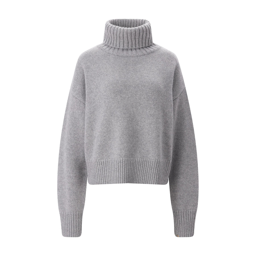 Pullover Nr. 434 Crop Xtra aus Kaschmir One Size / Grau