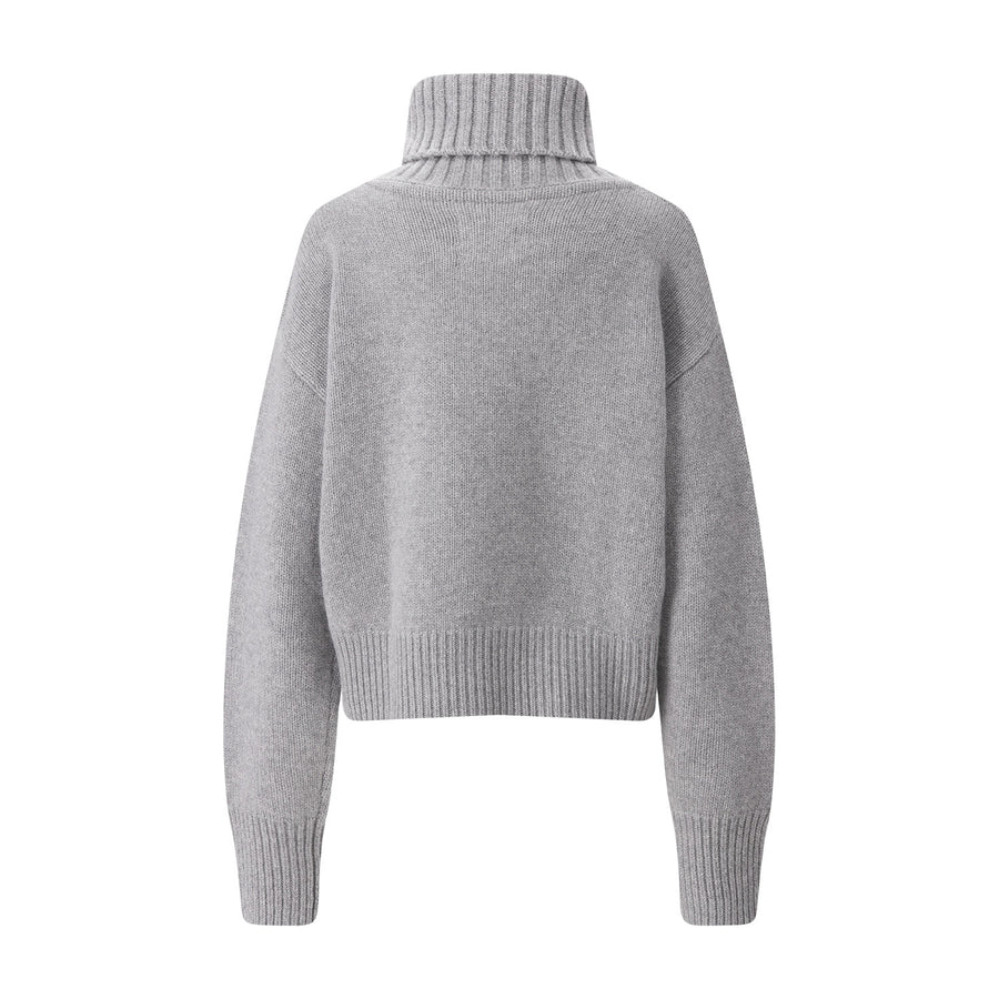 Pullover Nr. 434 Crop Xtra aus Kaschmir One Size / Grau