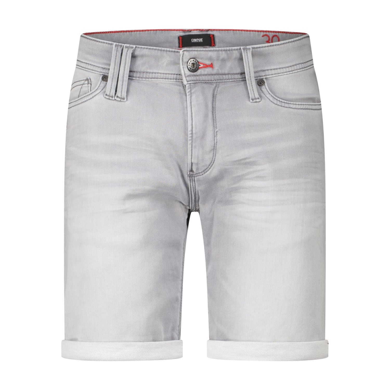Graue Tapred-Fit Jeans Shorts