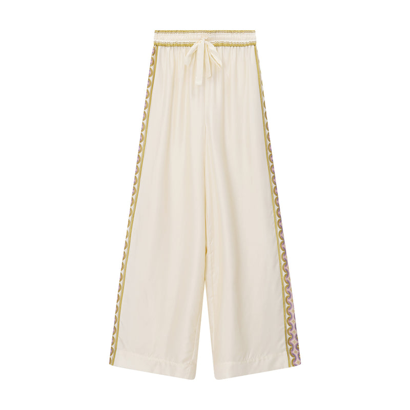 Weite Hose Luna aus Seide 40 / Beige