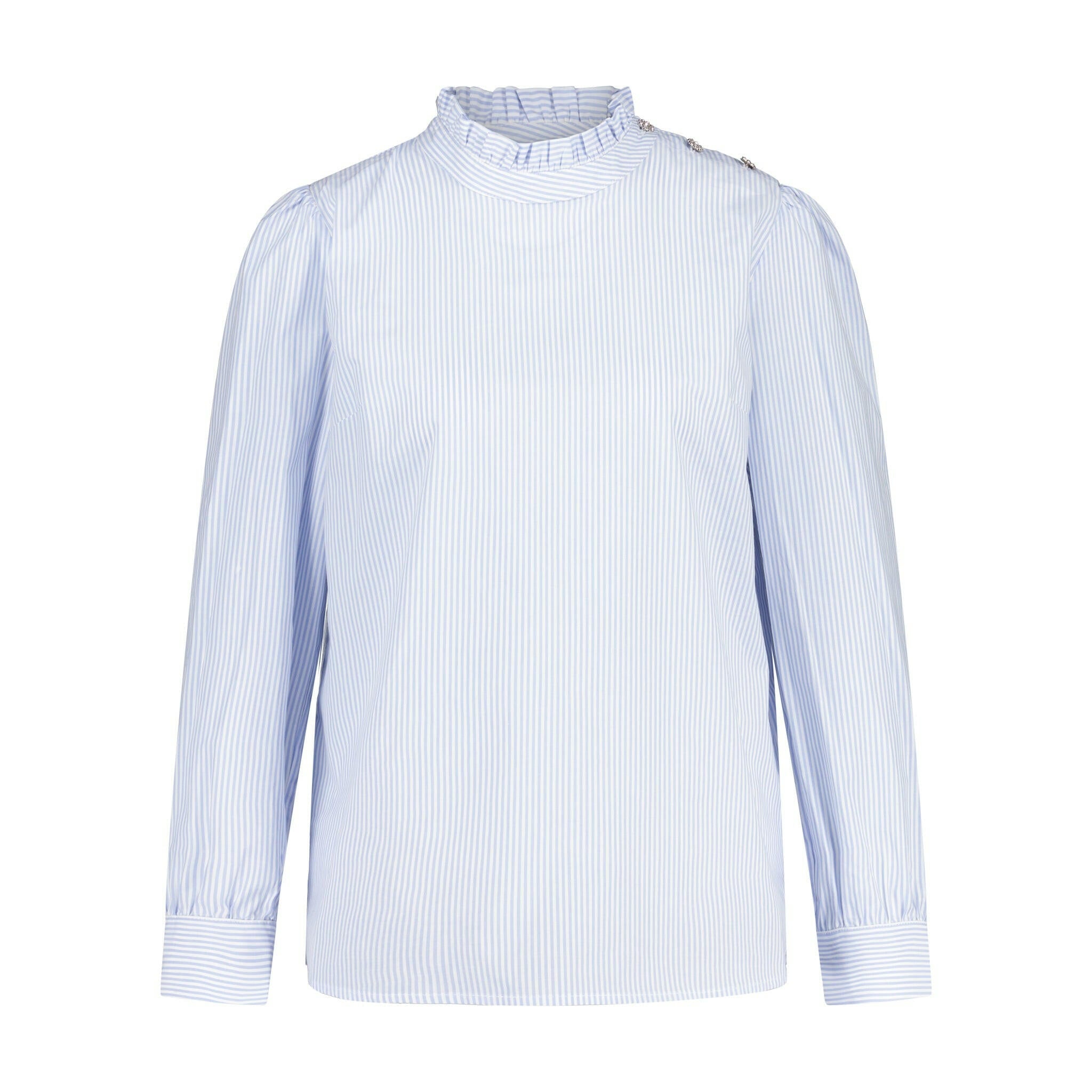 Bluse mit gerüschtem Stehkragen