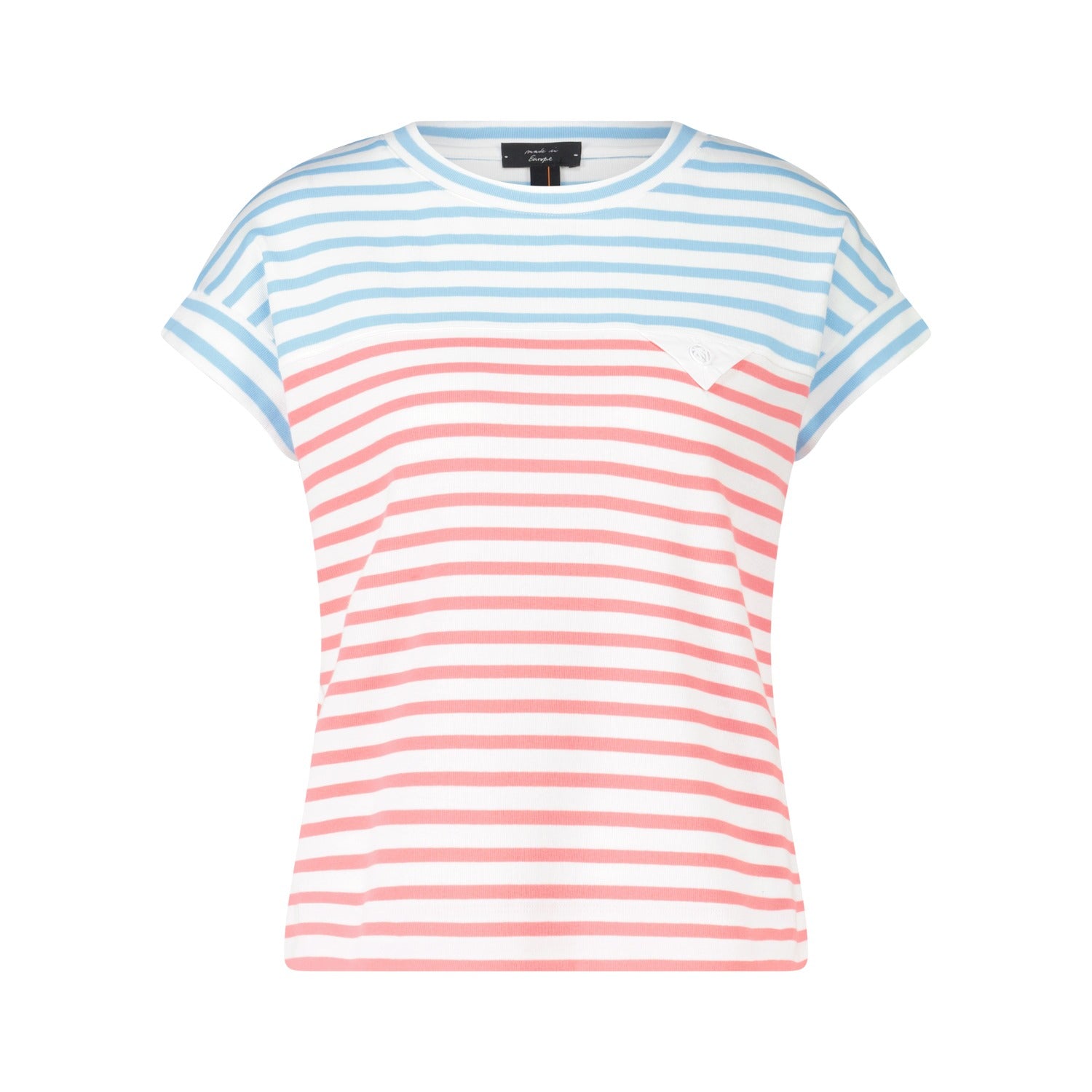 Zweifarbig-Gestreiftes T-Shirt aus Baumwolle