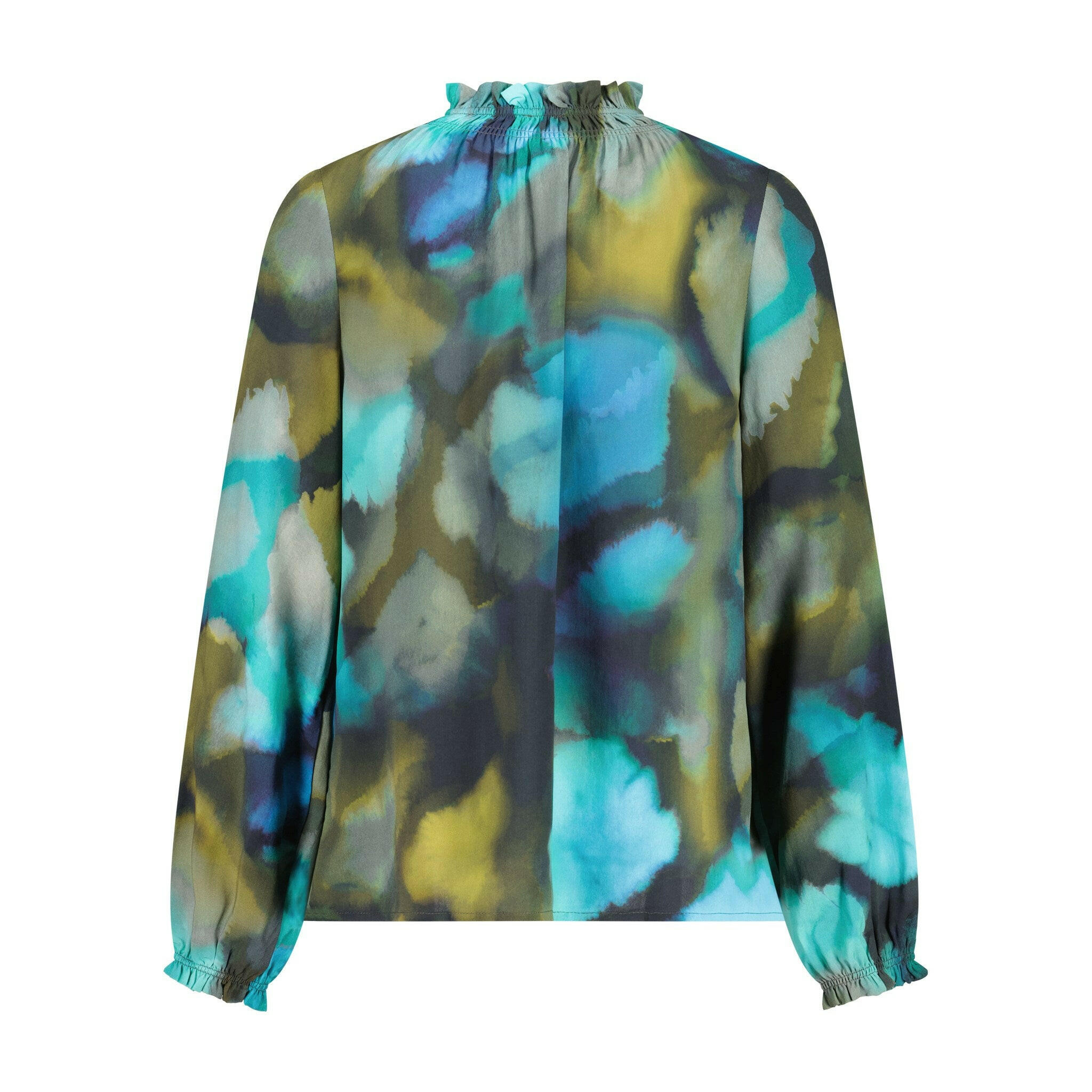 Hemdbluse mit elastischem Stehkragen