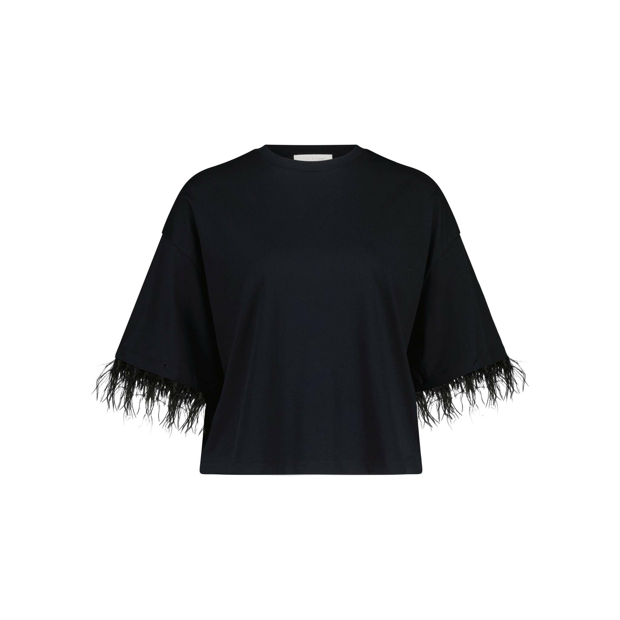 T-Shirt mit Federn