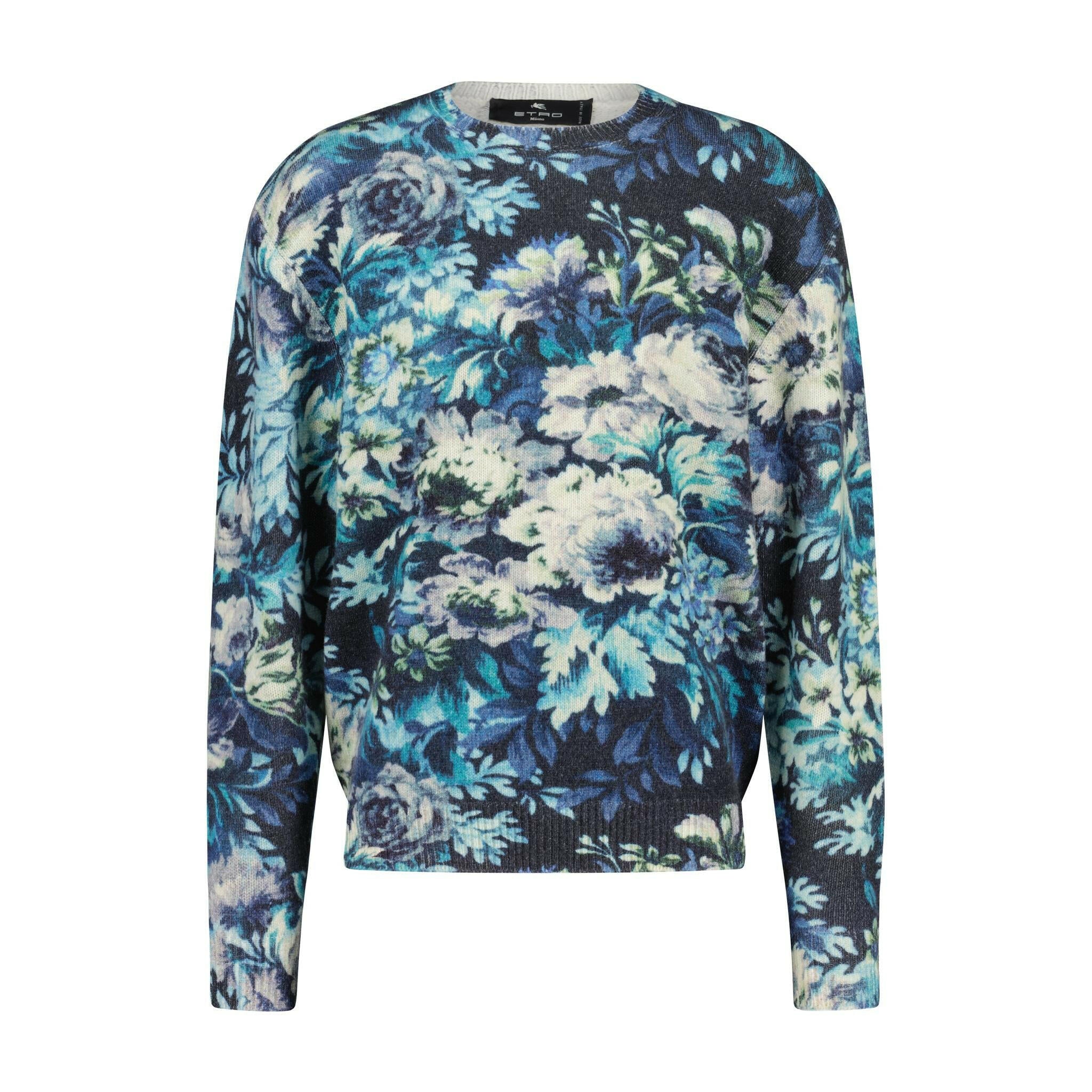 Pullover aus Wolle im floralen Design