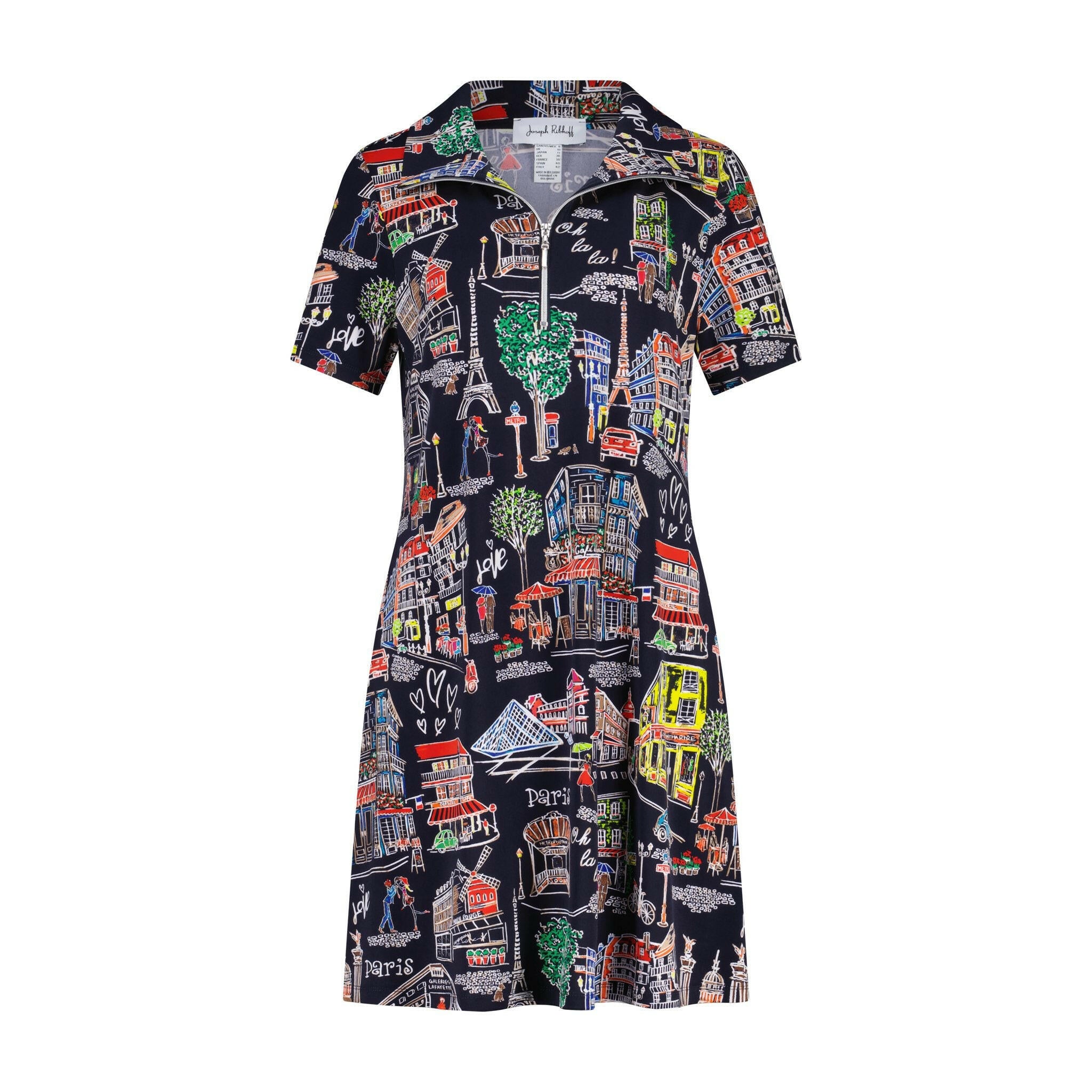 T-Shirt-Kleid mit Pariser Print