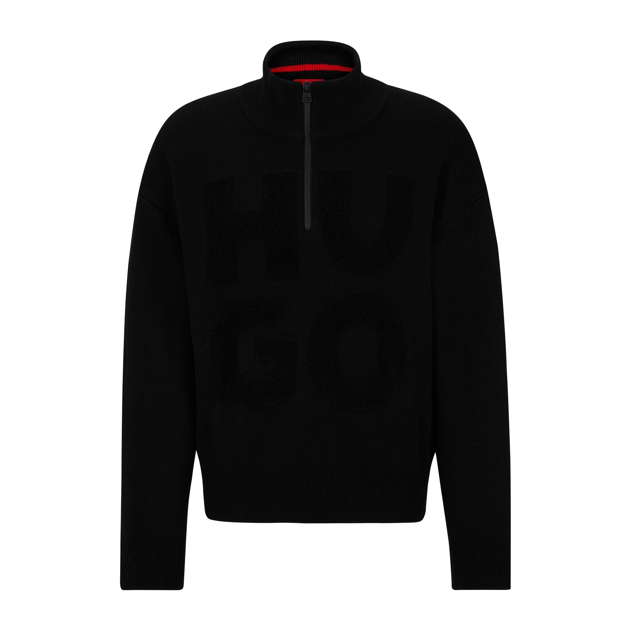 Pullover mit Troyerkragen und Stack-Logo aus Jacquard